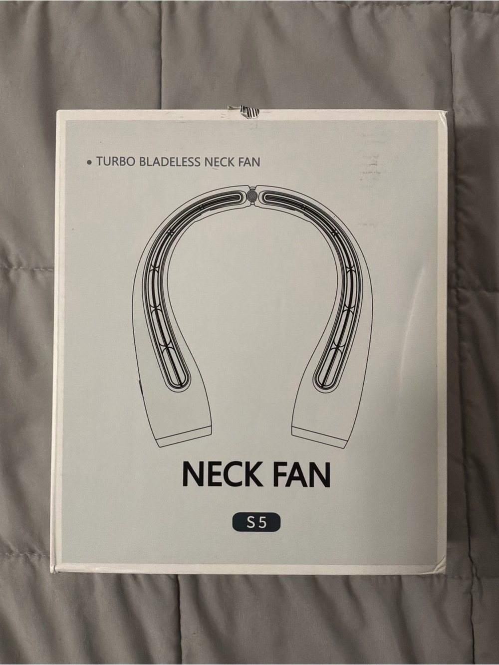 S5 Turbo Bladeless Easy Open Rechargeable Neck Fan - Baby Blue